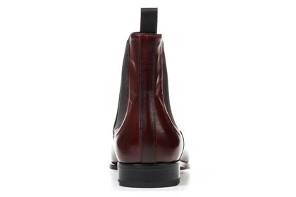 Men's Luxury Ox-Blood Leather Ankle High Chelsea Boots